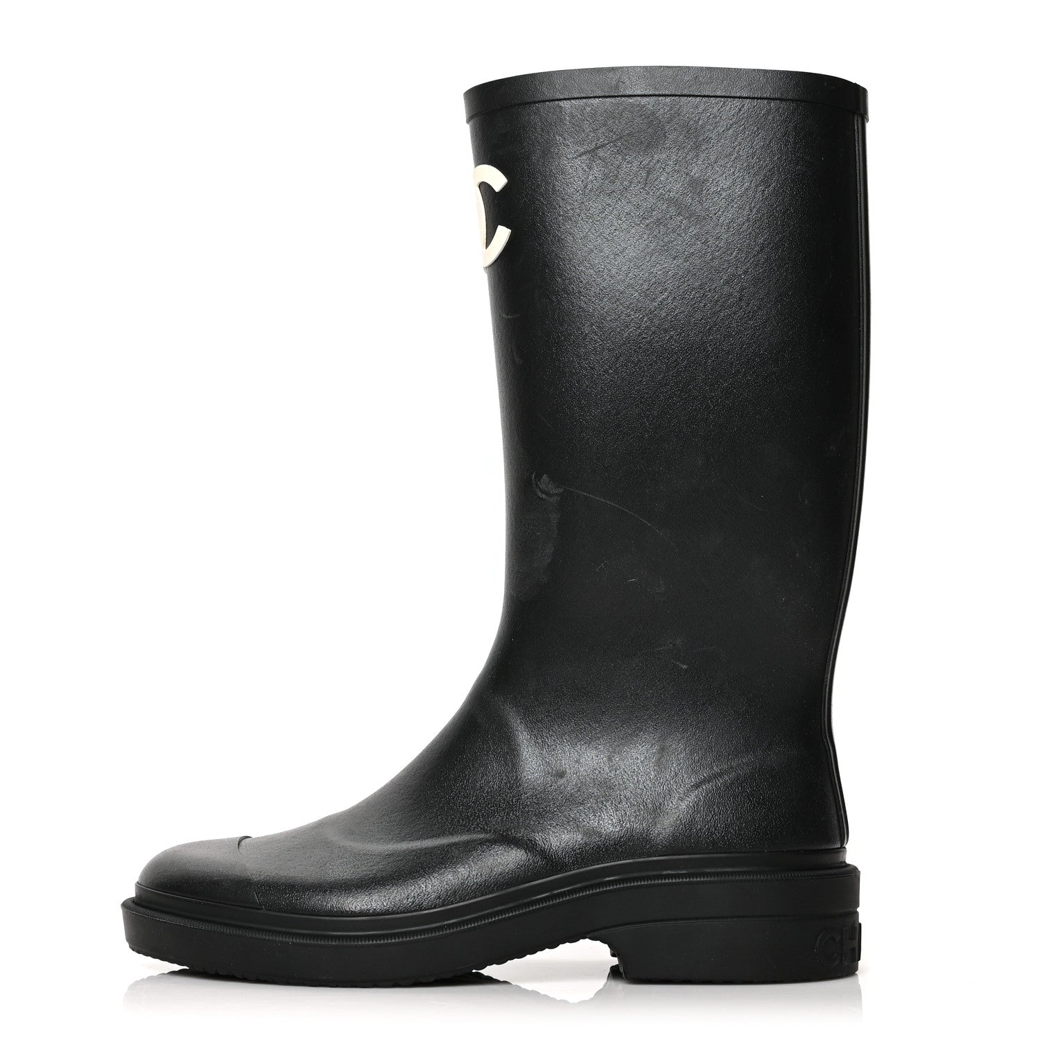Chanel Caoutchouk CC High Boots 37 Black 1 of 11