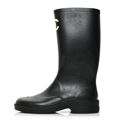 Chanel Caoutchouk CC High Boots 37 Black 1 of 11