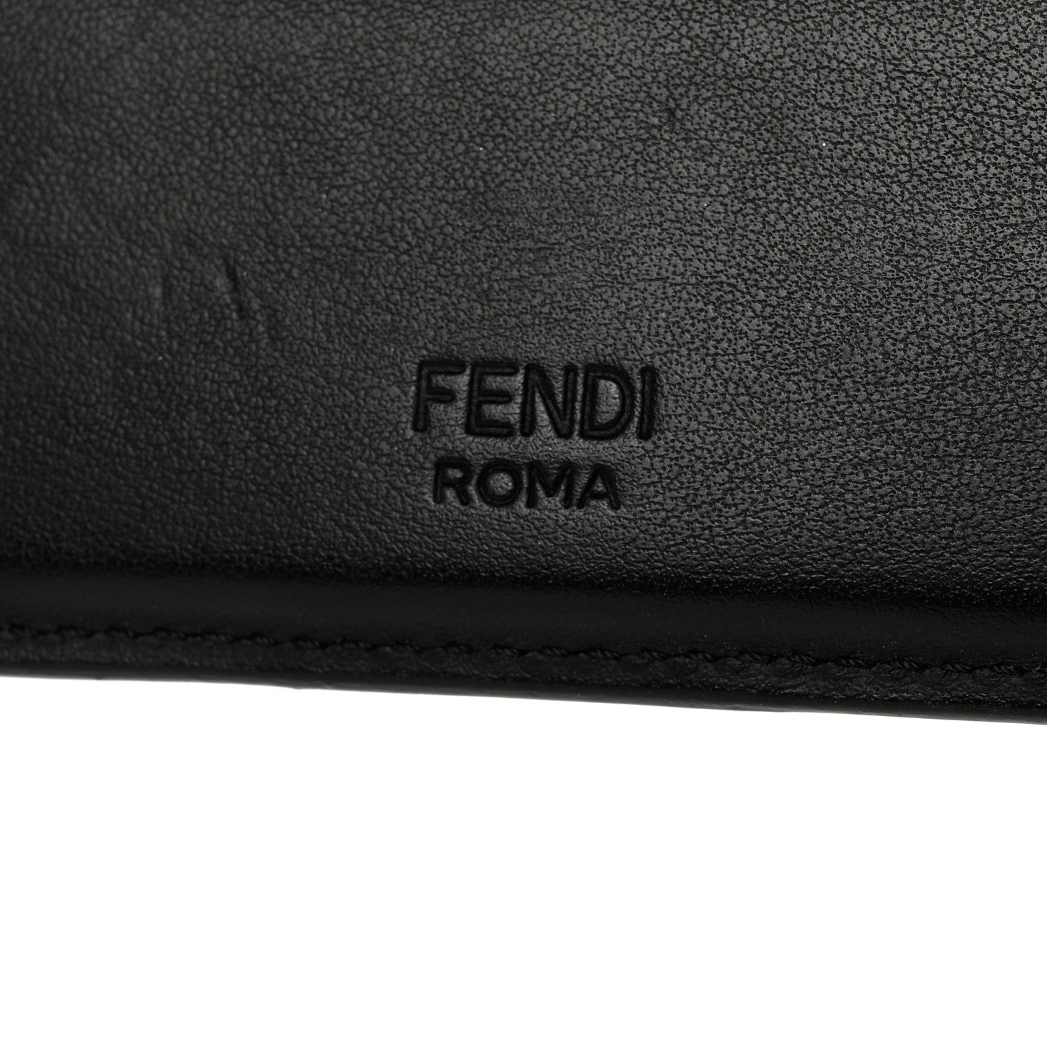 Fendi Vitello Century Monster Eyes Inlay Card Holder Black Giallo Rosso 6 of 10
