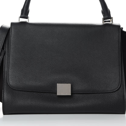 Celine Drummed Calfskin Suede Medium Trapeze Black 8 of 10