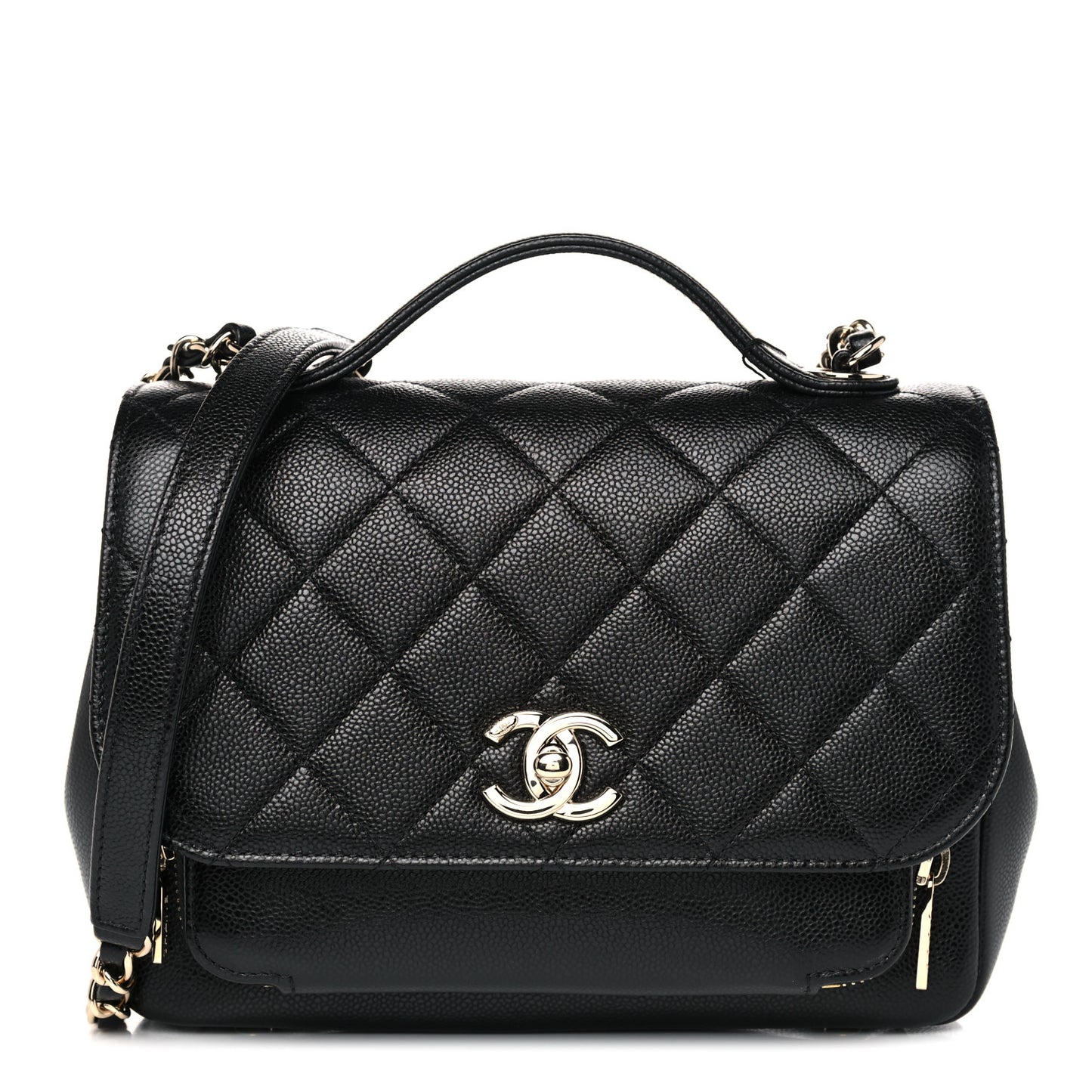 Caviar Quilted Small Business Affinity Flap Black