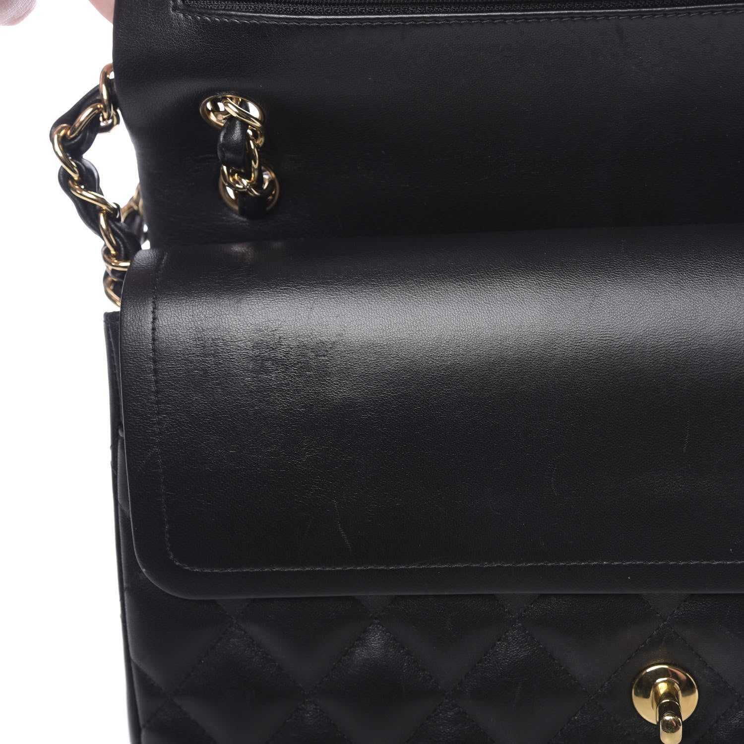Chanel Lambskin Quilted Jumbo Double Flap Black 11 of 14