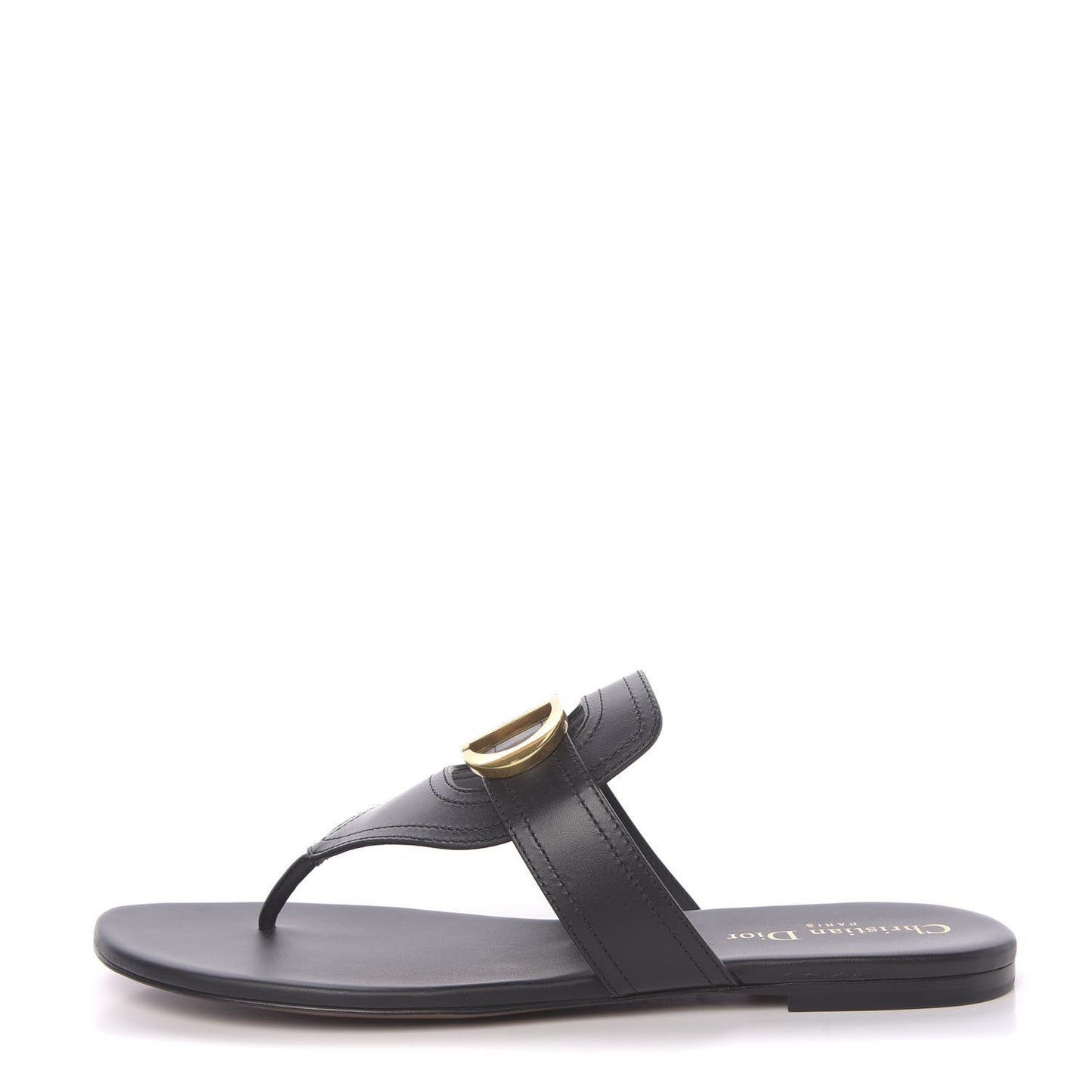 Calfskin 30 Montaigne Thong Sandals 39.5 Black