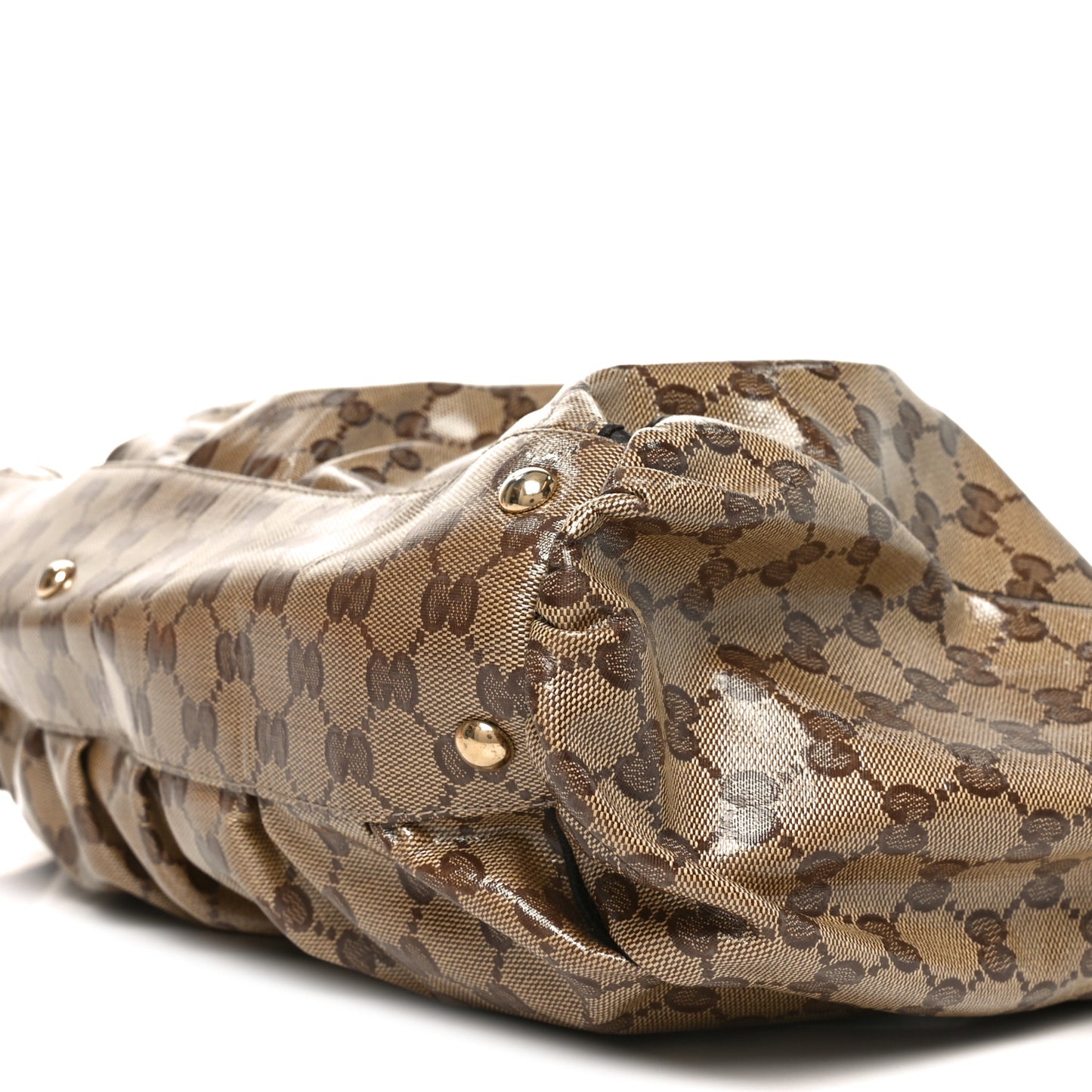 Crystal Monogram Large D Gold Ring Tote Dark Brown
