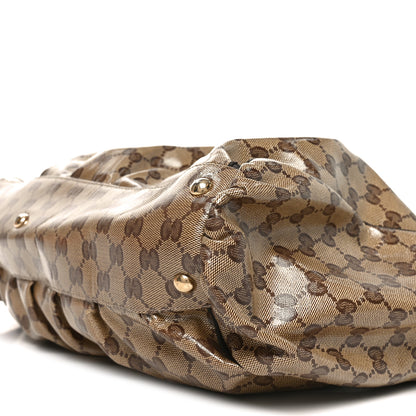 Gucci Crystal Monogram Large D Gold Ring Tote Dark Brown 10 of 10