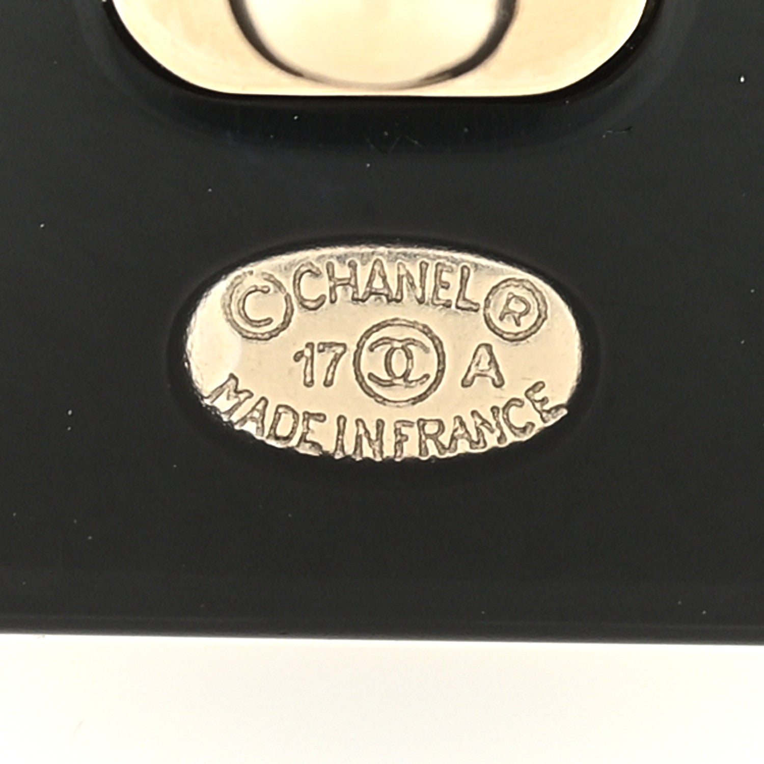 Chanel Resin Strass Perfume Bottle CC Brooch Black Gold 3 of 3