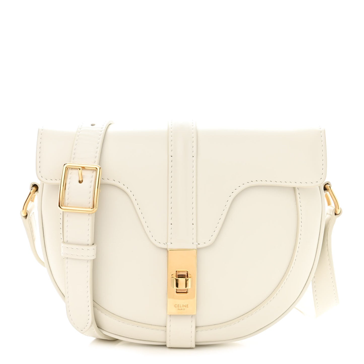 Satinated Calfskin Besace Small 16 White