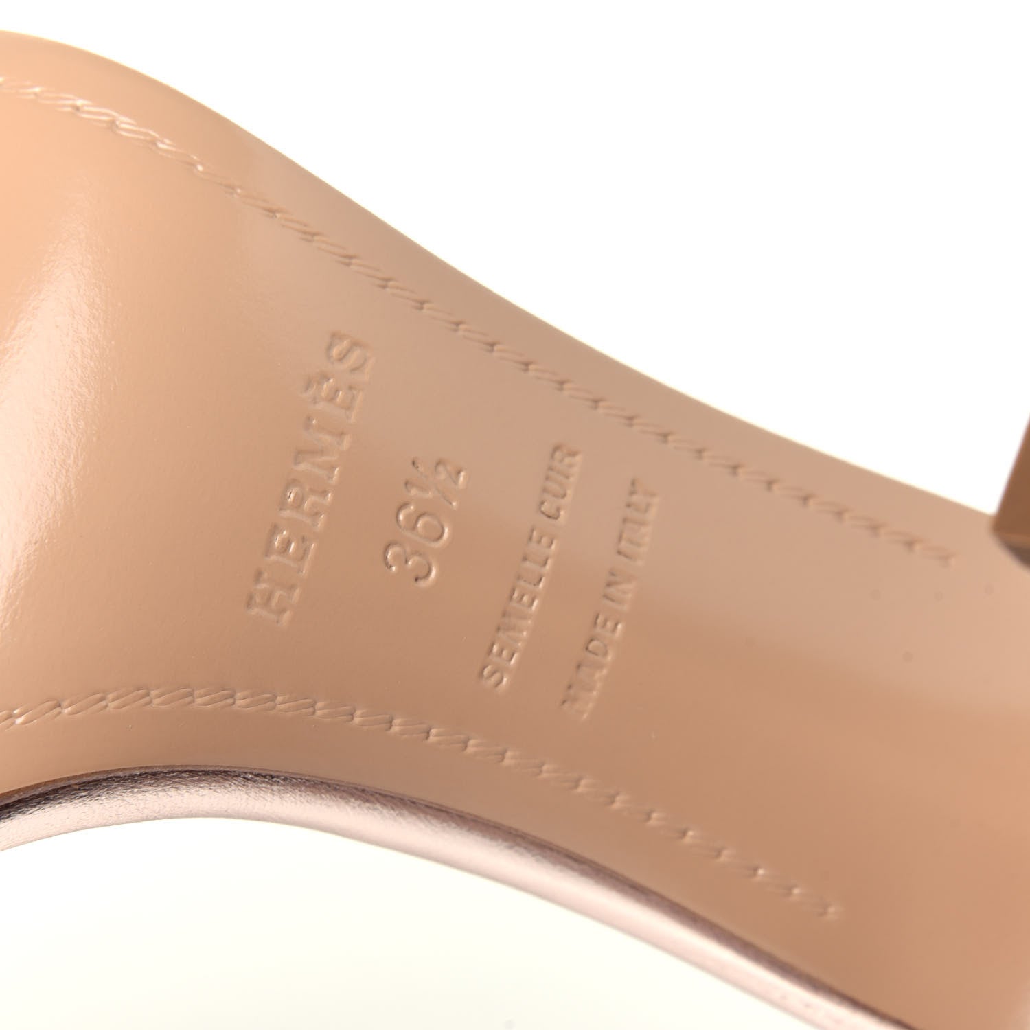 Hermes Metallic Nappa Premiere 105 Sandals 36.5 Rose Dore 9 of 10