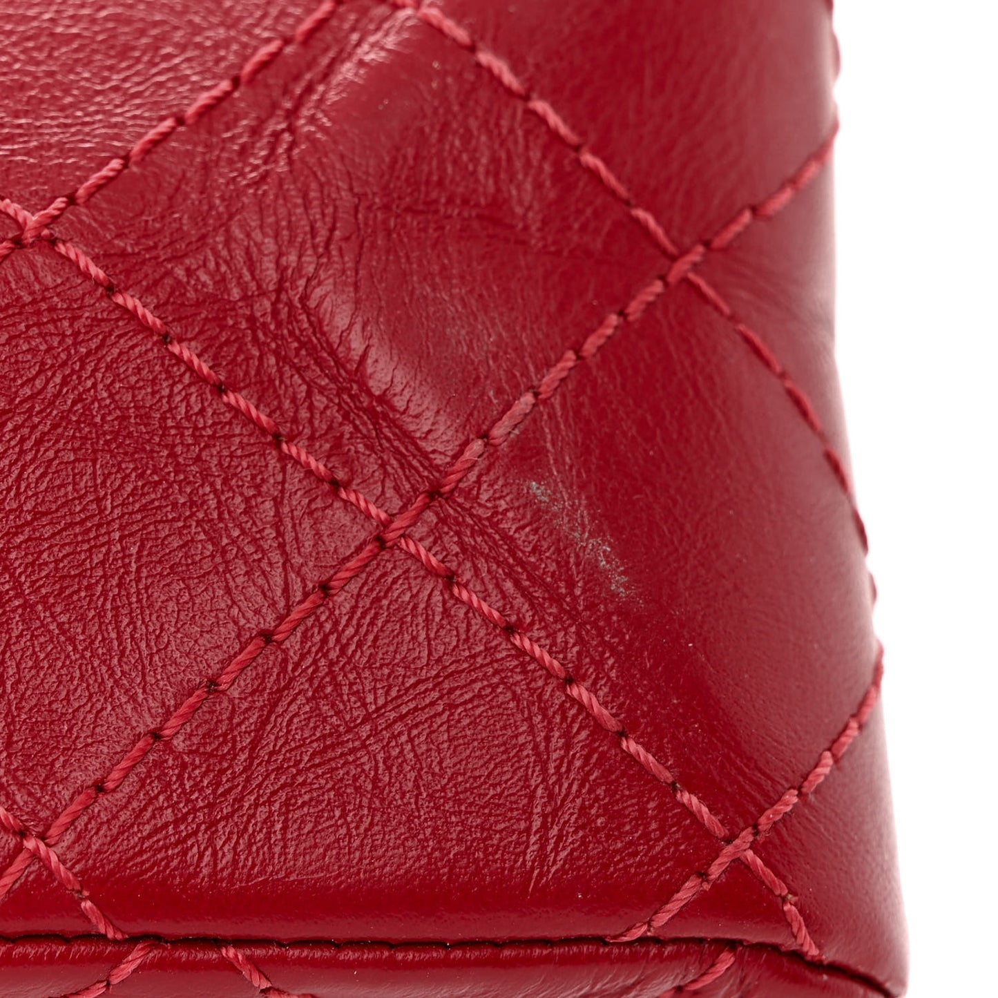 Aged Calfskin Quilted 2.55 Reissue 225 Flap Red
