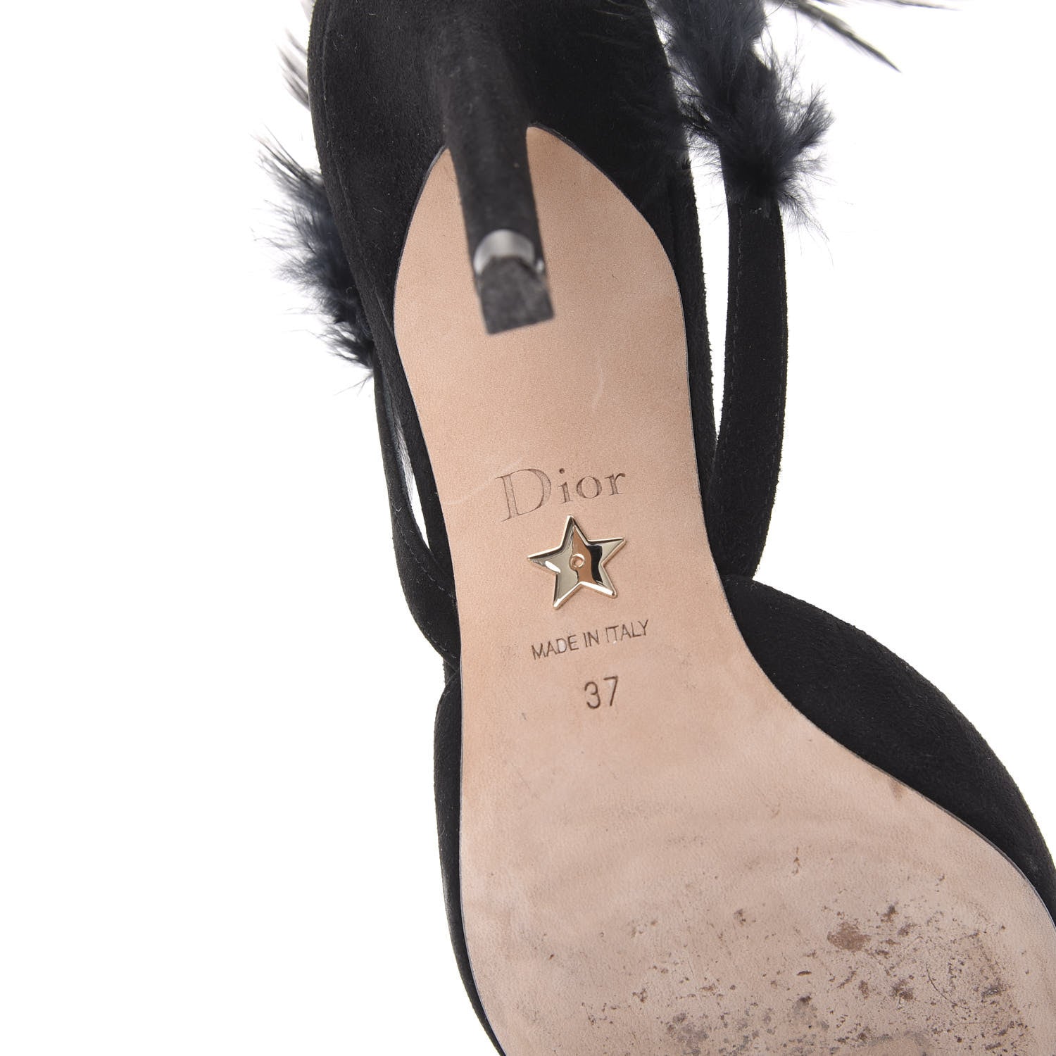 Christian Dior Suede Feather Dior Ethnie Pumps 37 Black 6 of 8