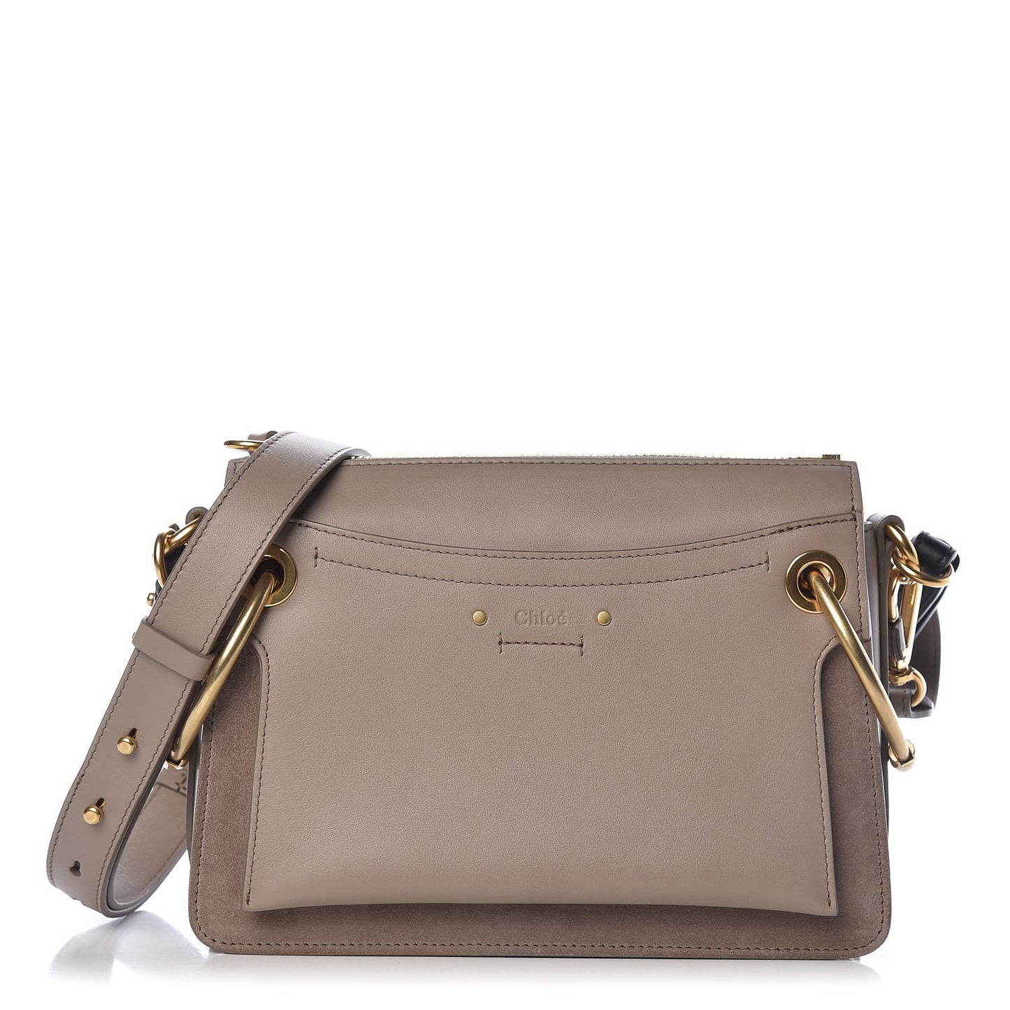 Calfskin Suede Small Roy Bag Motty Grey