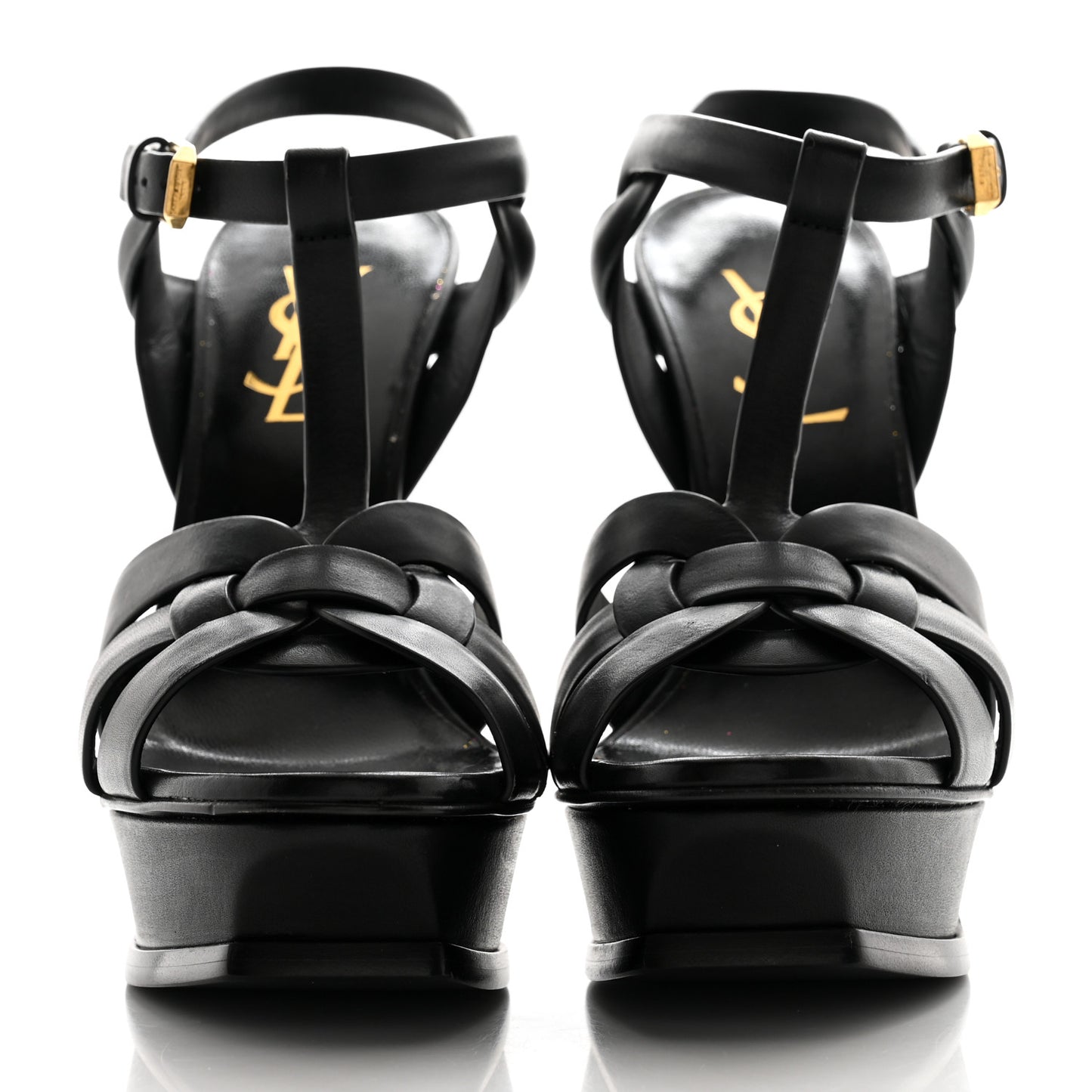 Calfskin Tribute 105 Platform Sandals 36 Black