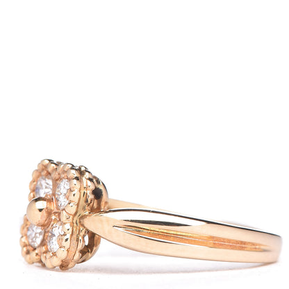 Van Cleef & Arpels 18K Yellow Gold Diamond Flower Ring 48 4.25 4 of 4