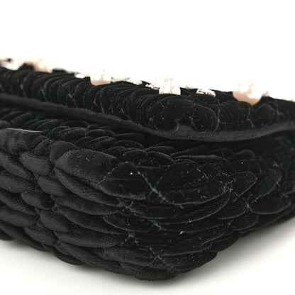 Miu Miu Velvet Matelasse Crystal Pearl Chain Shoulder Bag Black 10 of 10