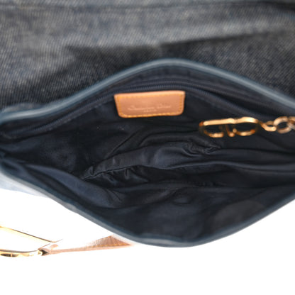 Christian Dior Denim Calfskin Saddle Bag Blue 5 of 14