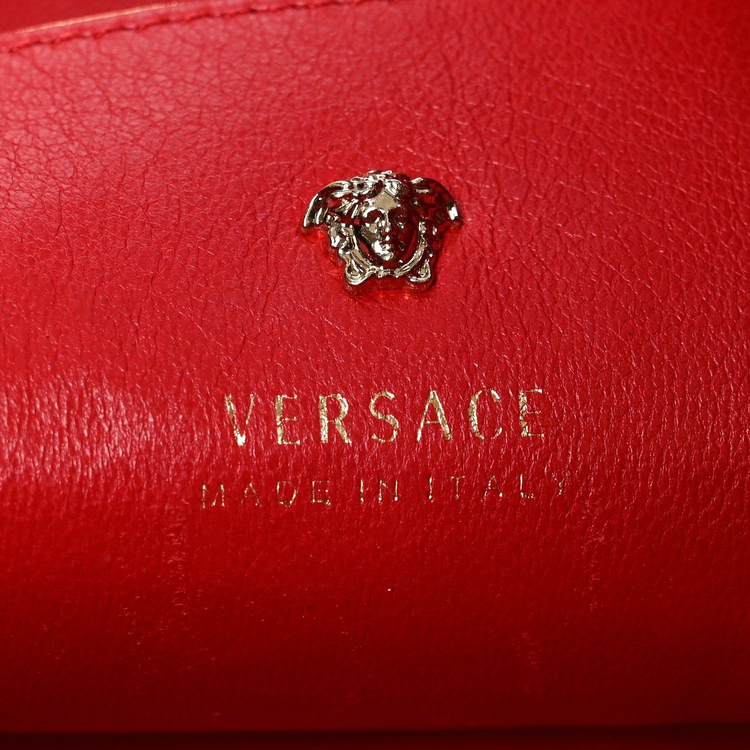 Versace Calfskin Palazzo Fringe Shoulder Bag Red 6 of 10