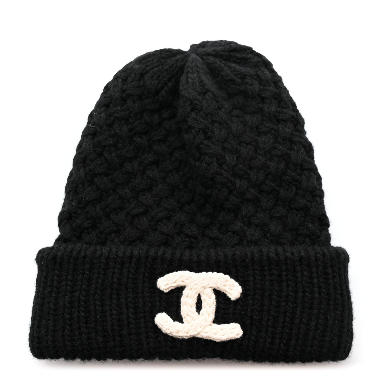 Cashmere CC Beanie Hat Black White