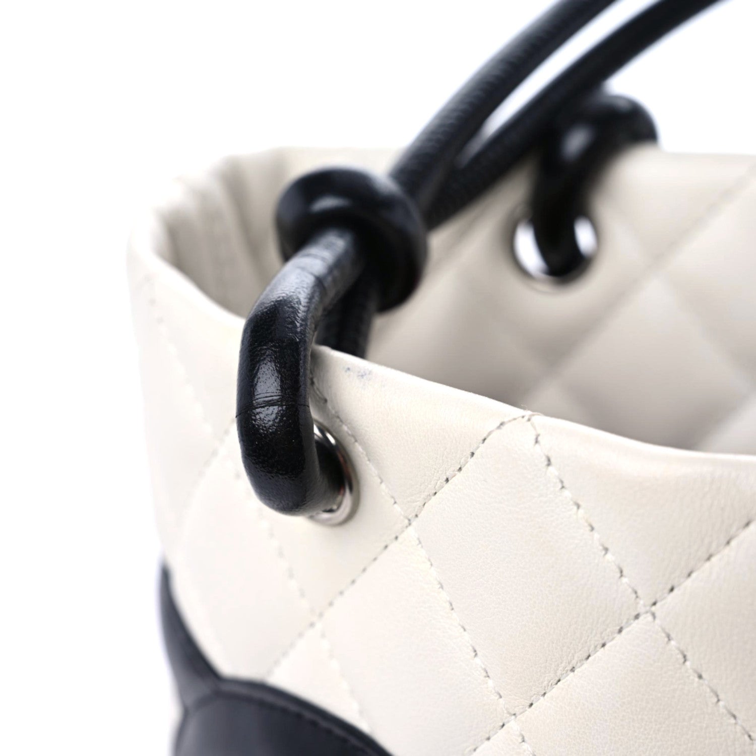 Chanel Calfskin Quilted Medium Cambon Tote White Black 12 of 17