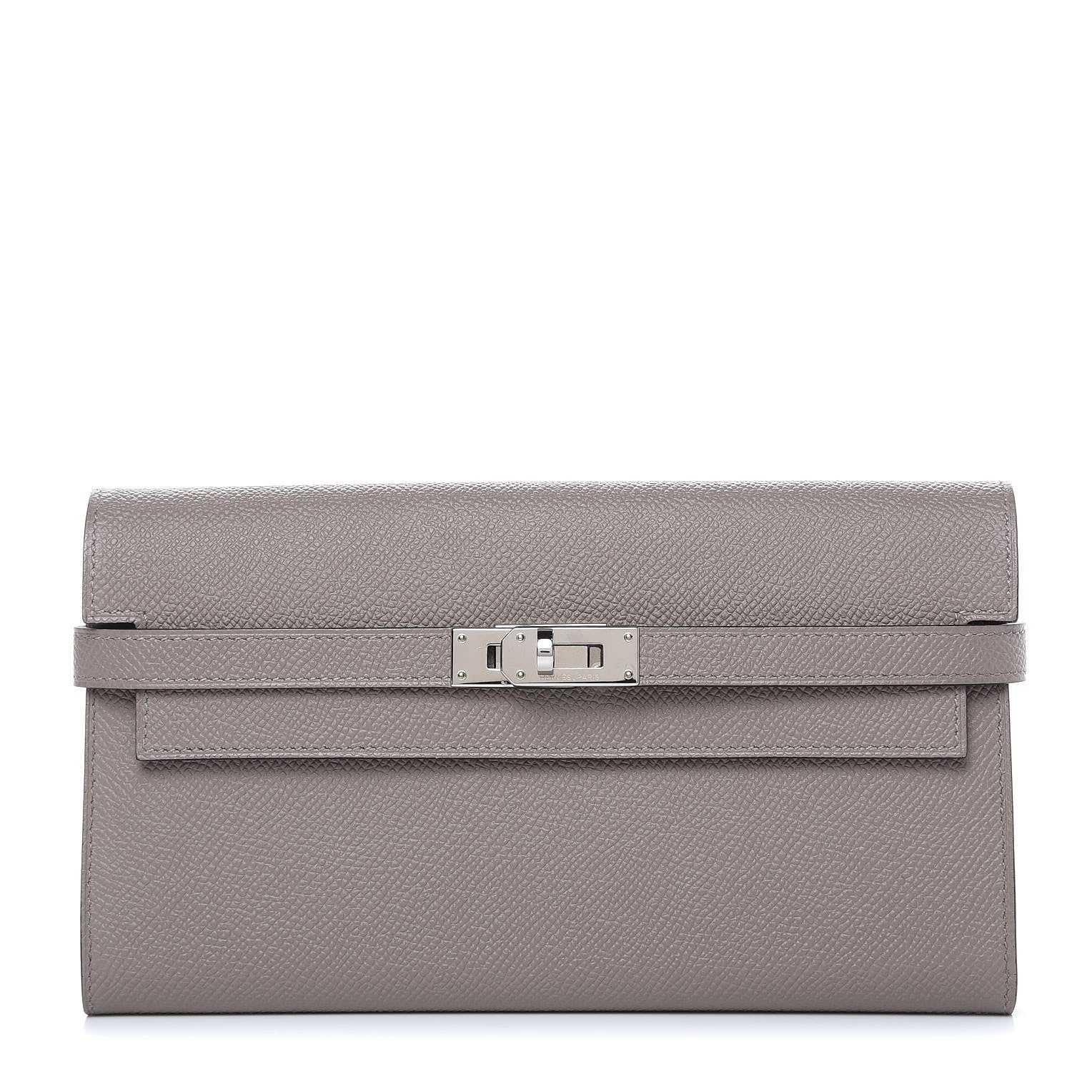 Hermes Epsom Kelly Longue Wallet Gris Asphalte Bleu Indigo 1 of 8