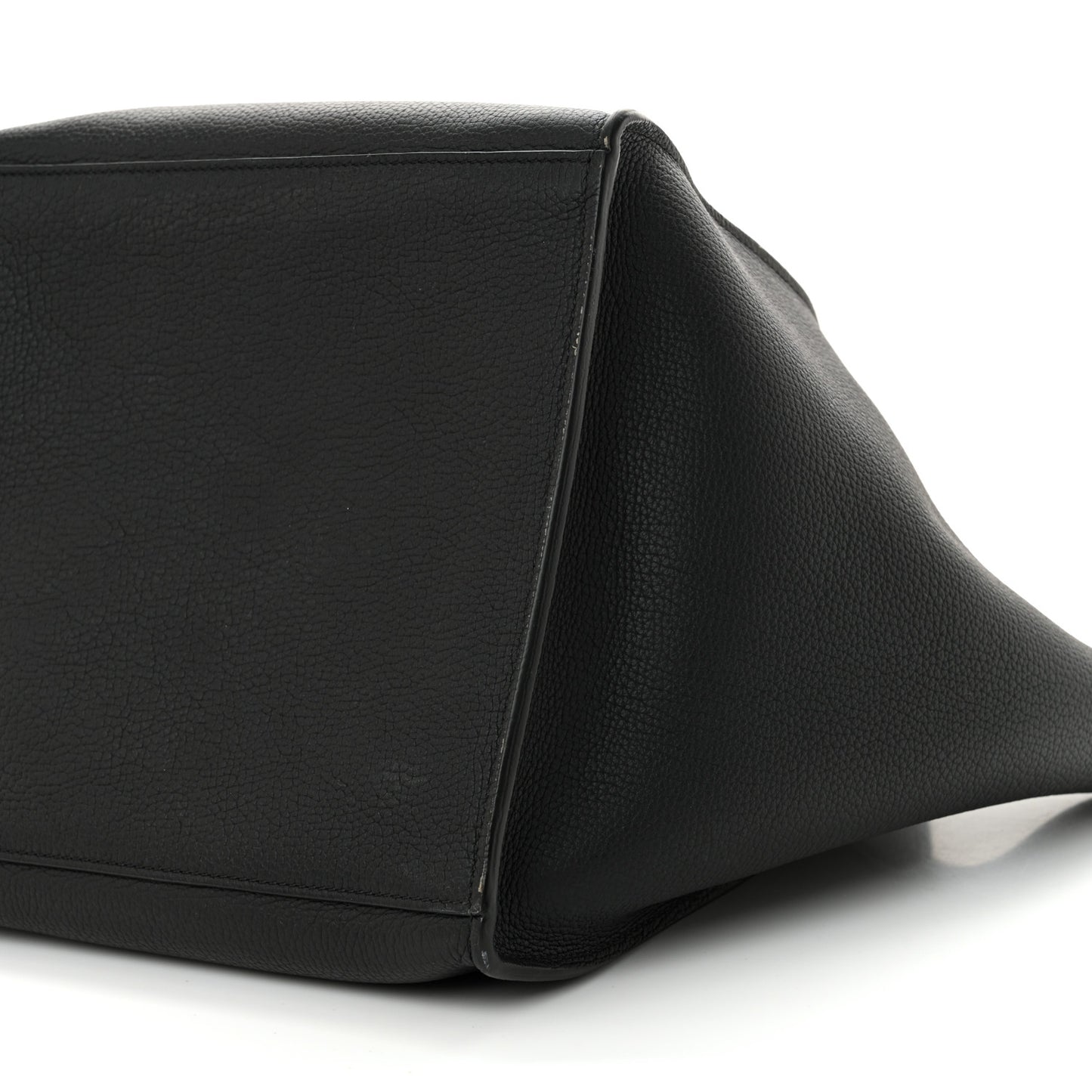 Supple Grained Calfskin Small Long Strap Big Bag Black