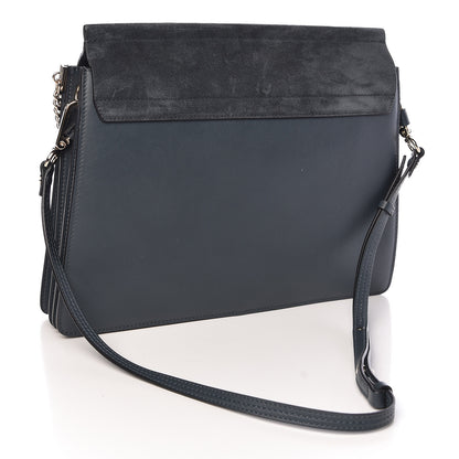 Chloe Suede Calfskin Medium Faye Shoulder Bag Silver Blue 3 of 9