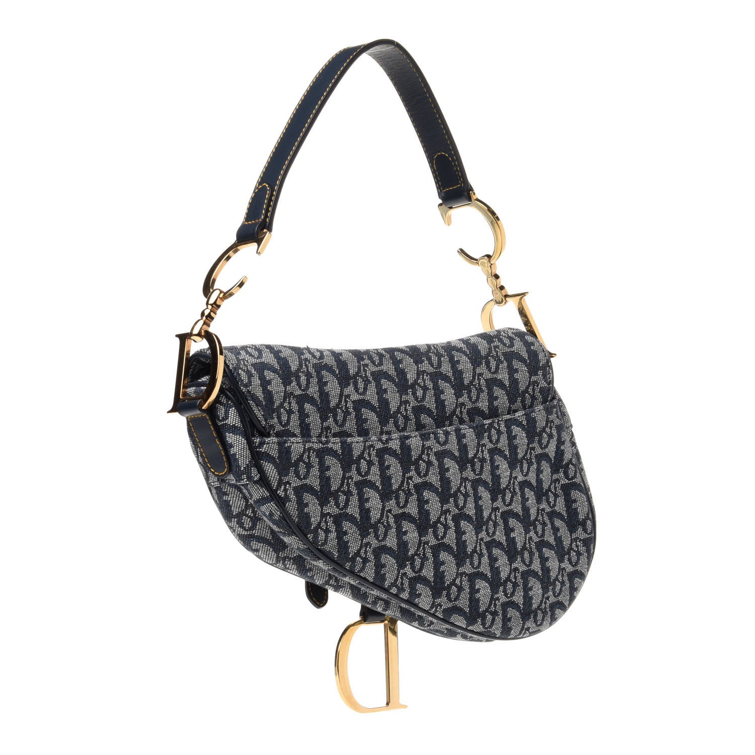 Christian Dior Monogram Saddle Bag Blue 2 of 12