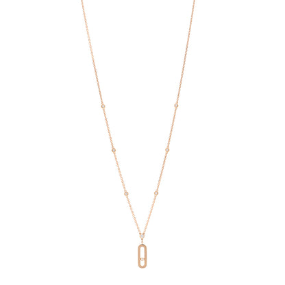 Messika 18K Rose Gold Diamond Move Uno Long Necklace 1 of 5