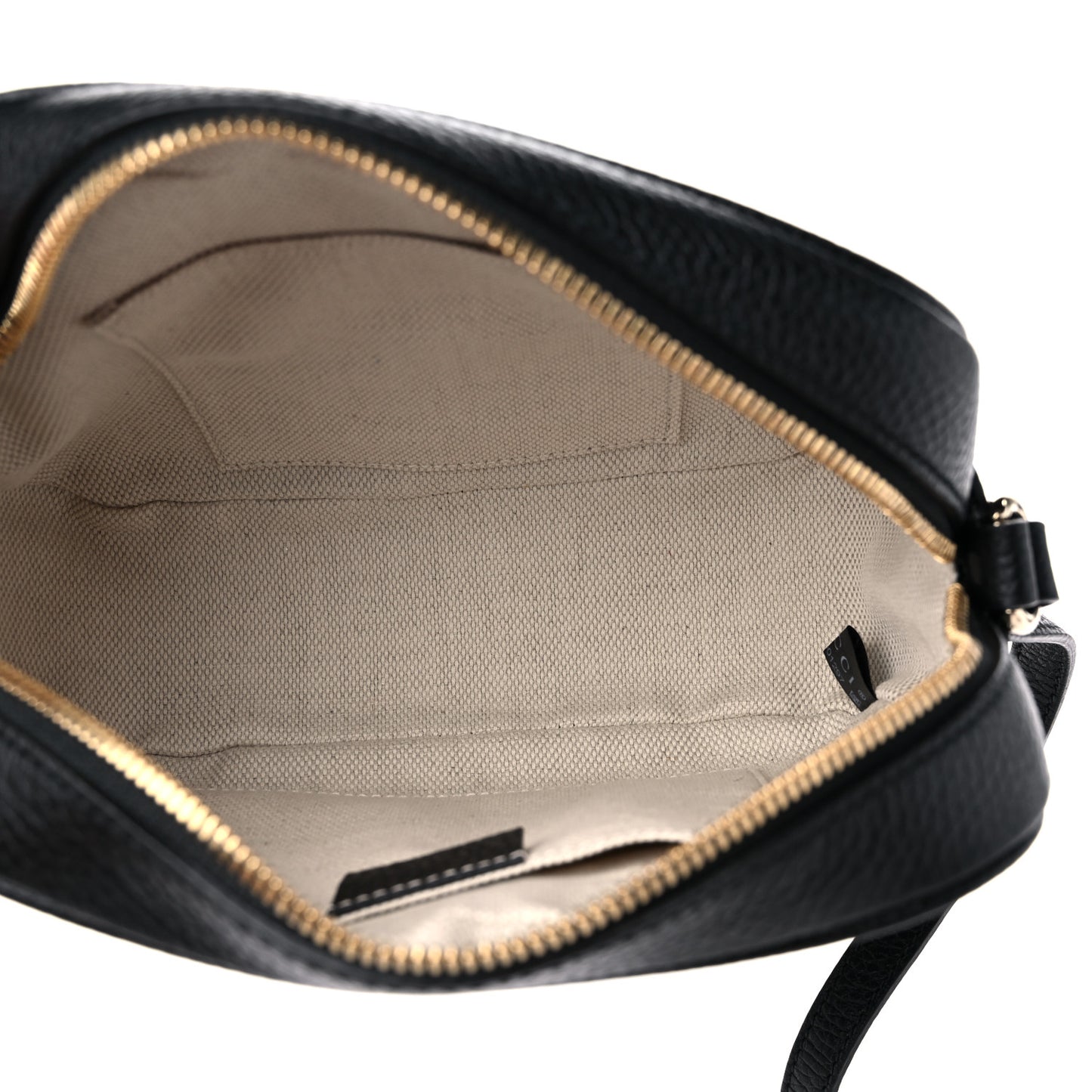 Pebbled Calfskin Small Soho Disco Bag Black