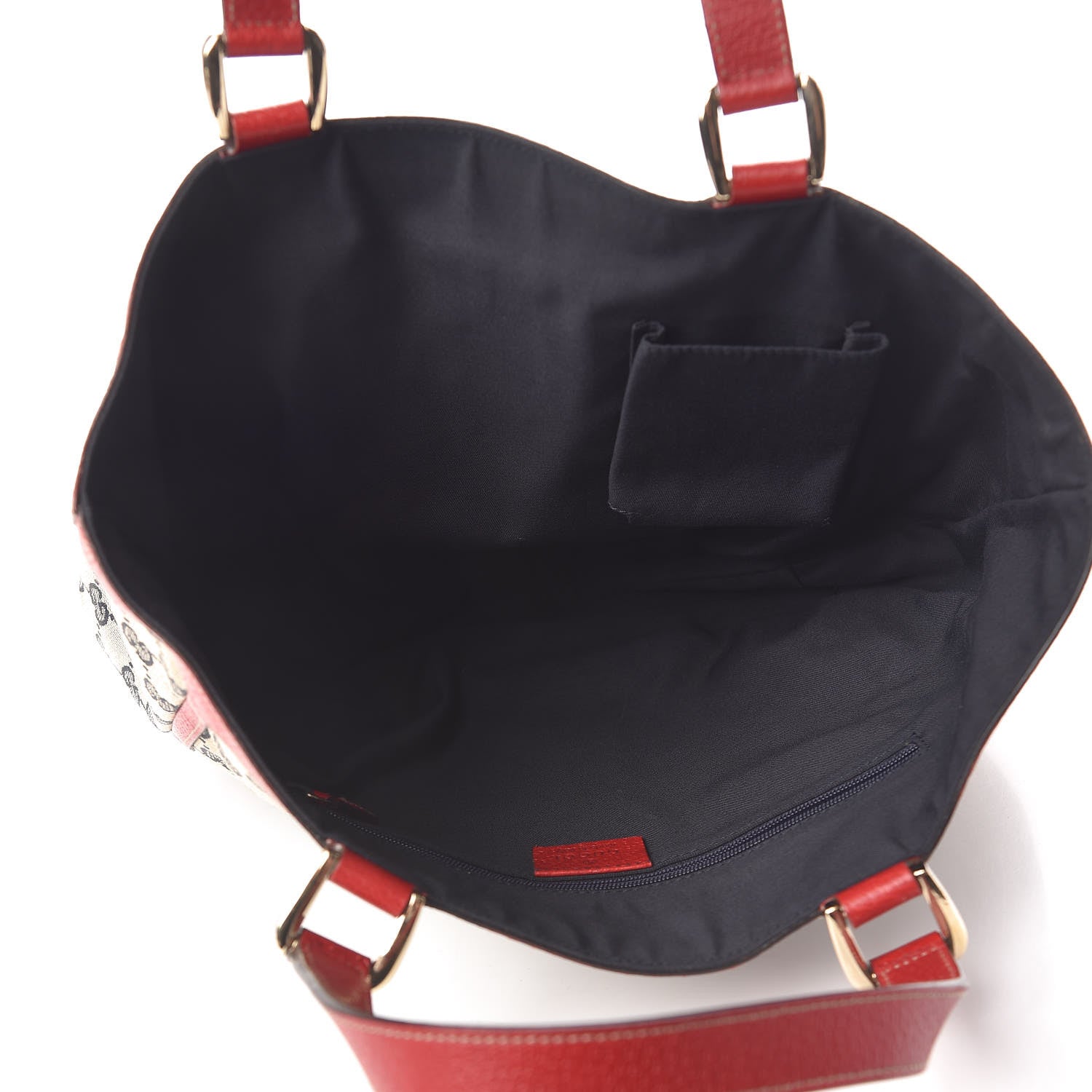 Gucci Monogram Abbey Small Tote Navy Red 5 of 11