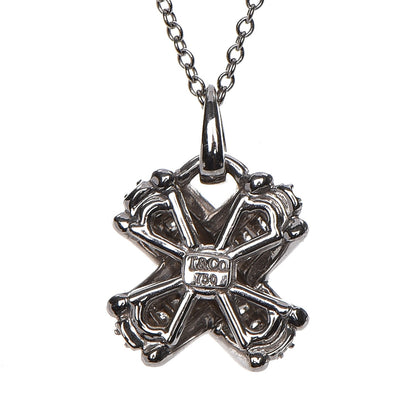 Tiffany 18K White Gold Diamond Signature X Pendant Necklace 5 of 7