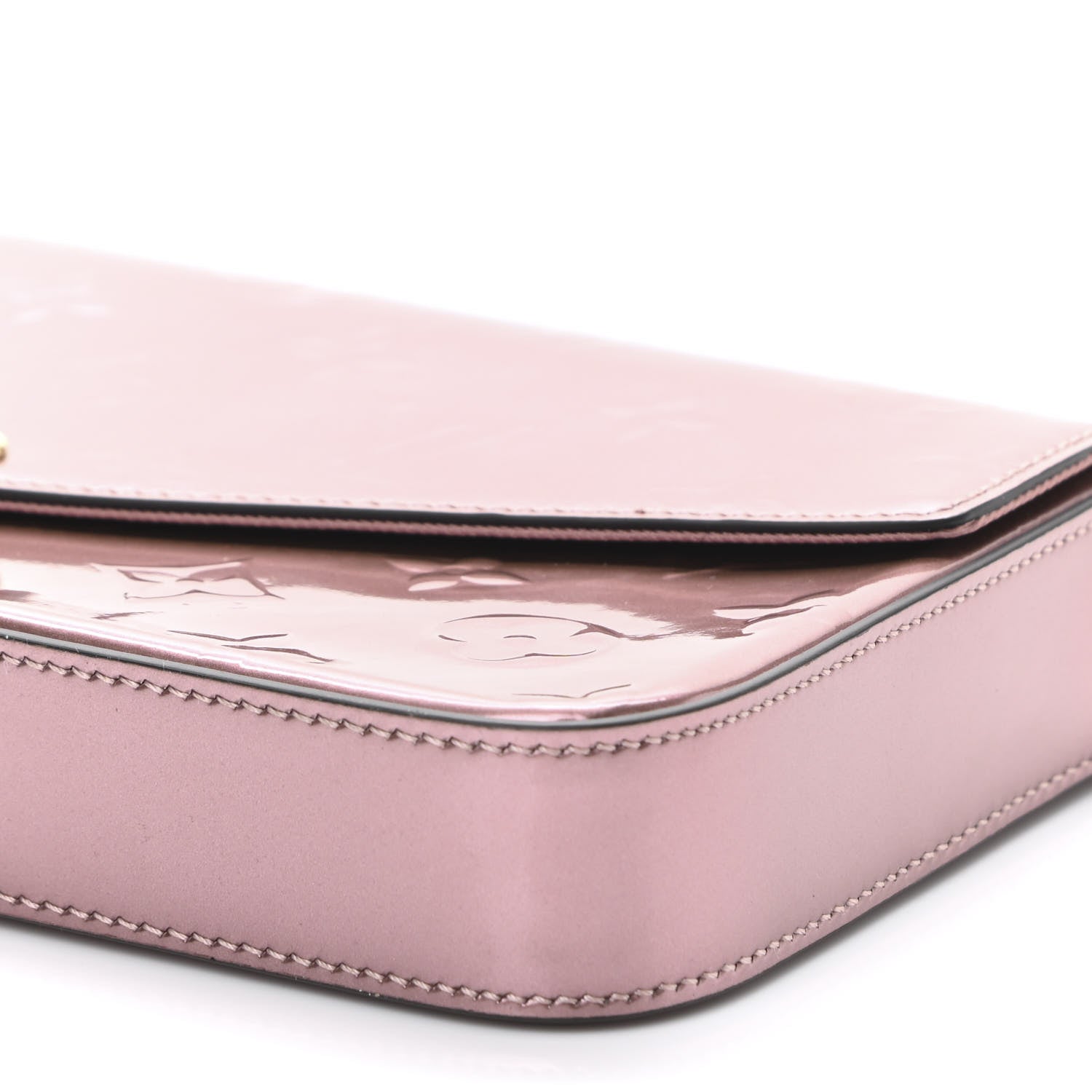 Louis Vuitton Vernis Pochette Felicie Chain Wallet Metallic Pale Pink 12 of 12