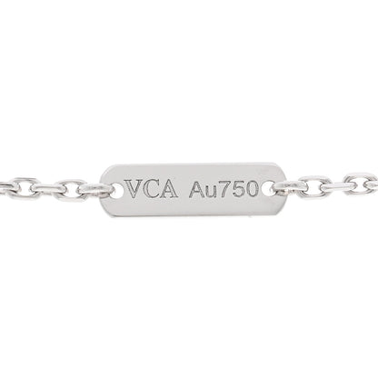 Van Cleef & Arpels 18k White Gold Chalcedony Vintage Alhambra Pendant Necklace 4 of 6