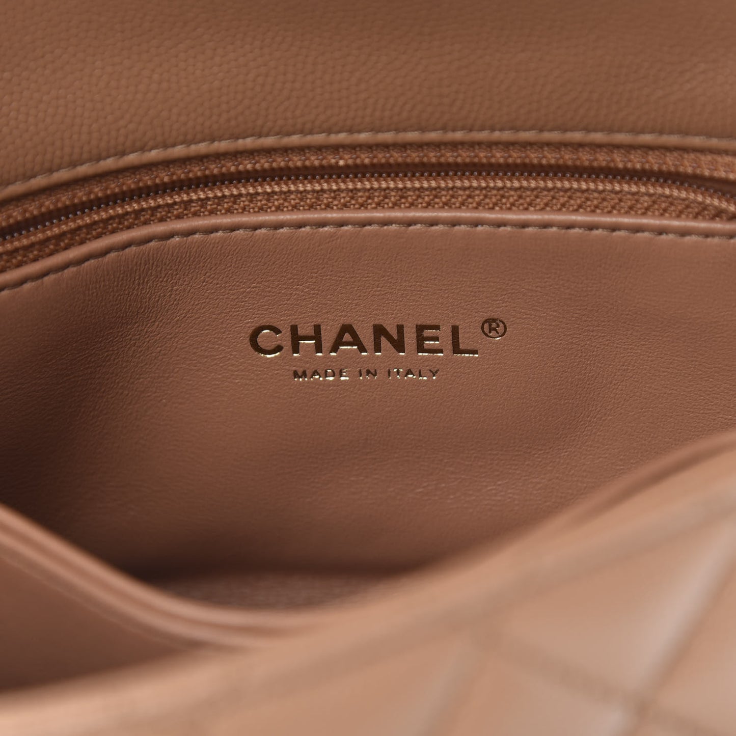 Caviar Quilted Lizard Embossed Mini Coco Handle Flap Brown