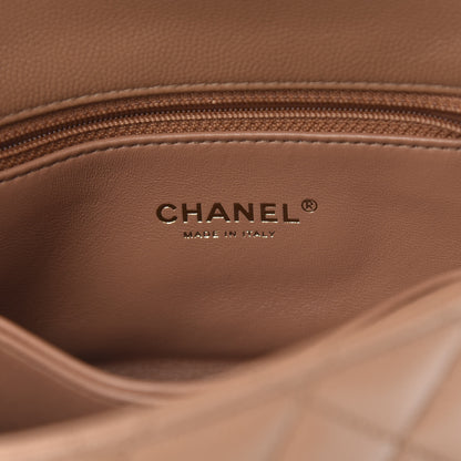 Chanel Caviar Quilted Lizard Embossed Mini Coco Handle Flap Brown 7 of 11