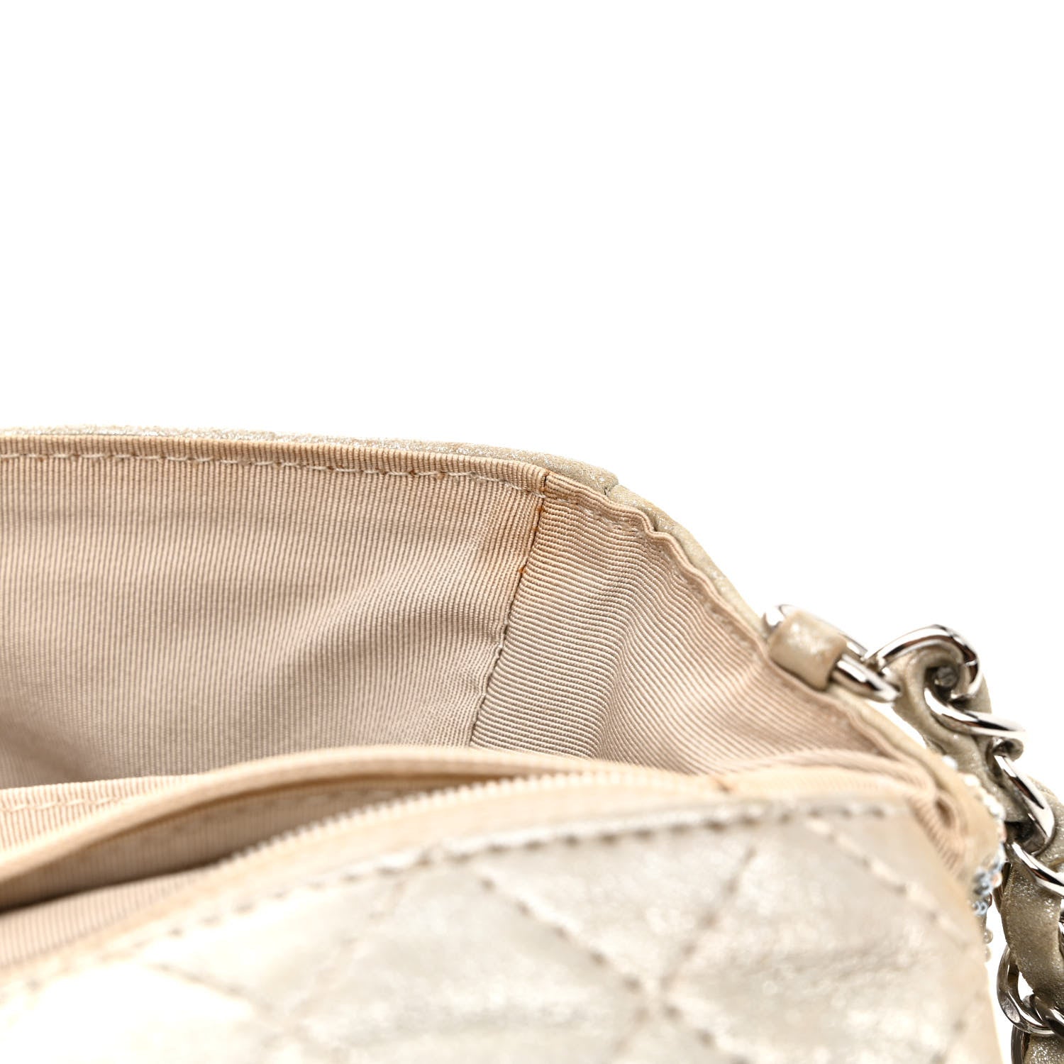 Chanel Iridescent Calfskin Studded Mini Flap Silver 16 of 19