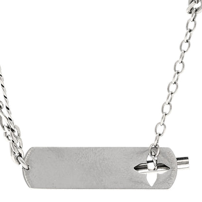 Louis Vuitton Metal Monogram Necklace Silver 5 of 5