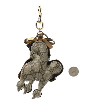Gucci GG Supreme Monogram Lulu French Poodle Bag Charm Brown 2 of 4