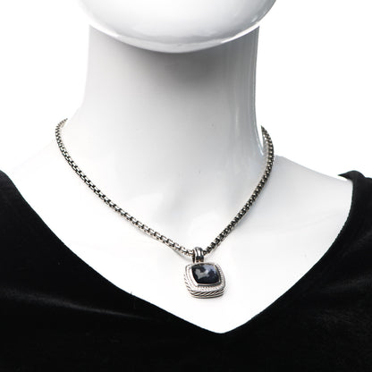 David Yurman Sterling Silver 14K Yellow Gold Diamond Black Orchid 16mm Albion Pendant Necklace 2 of 6