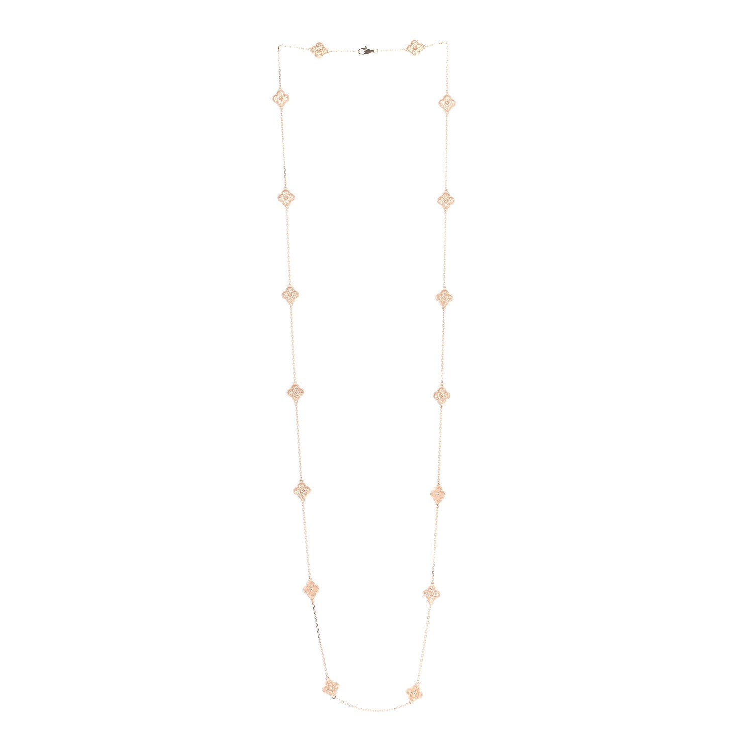 Van Cleef & Arpels 18K Rose Gold 16 Motifs Sweet Alhambra Necklace 3 of 7