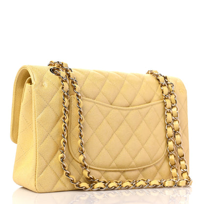 Chanel Iridescent Caviar Quilted Medium Double Flap Yellow 3 of 9