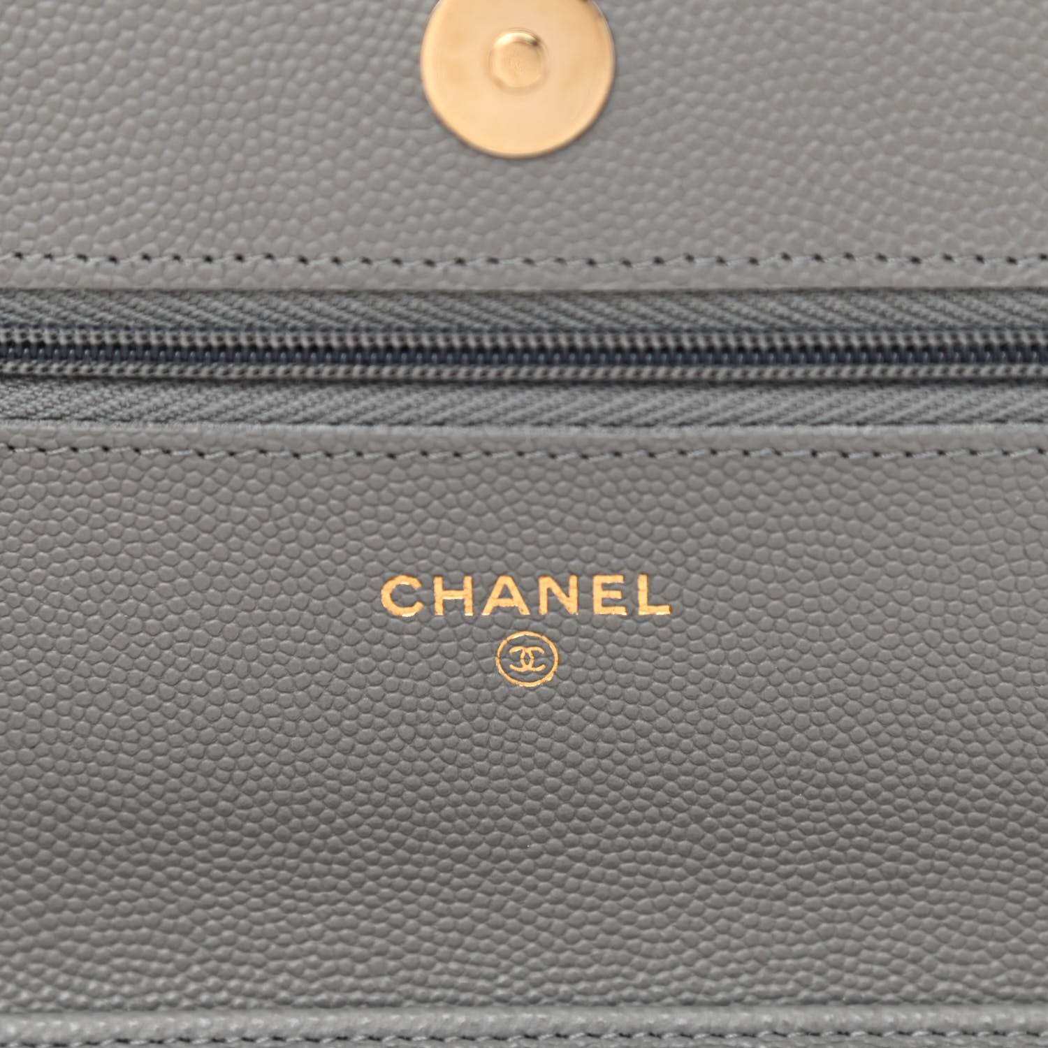 Chanel Caviar Quilted Wallet On Chain WOC Grey 6 of 12