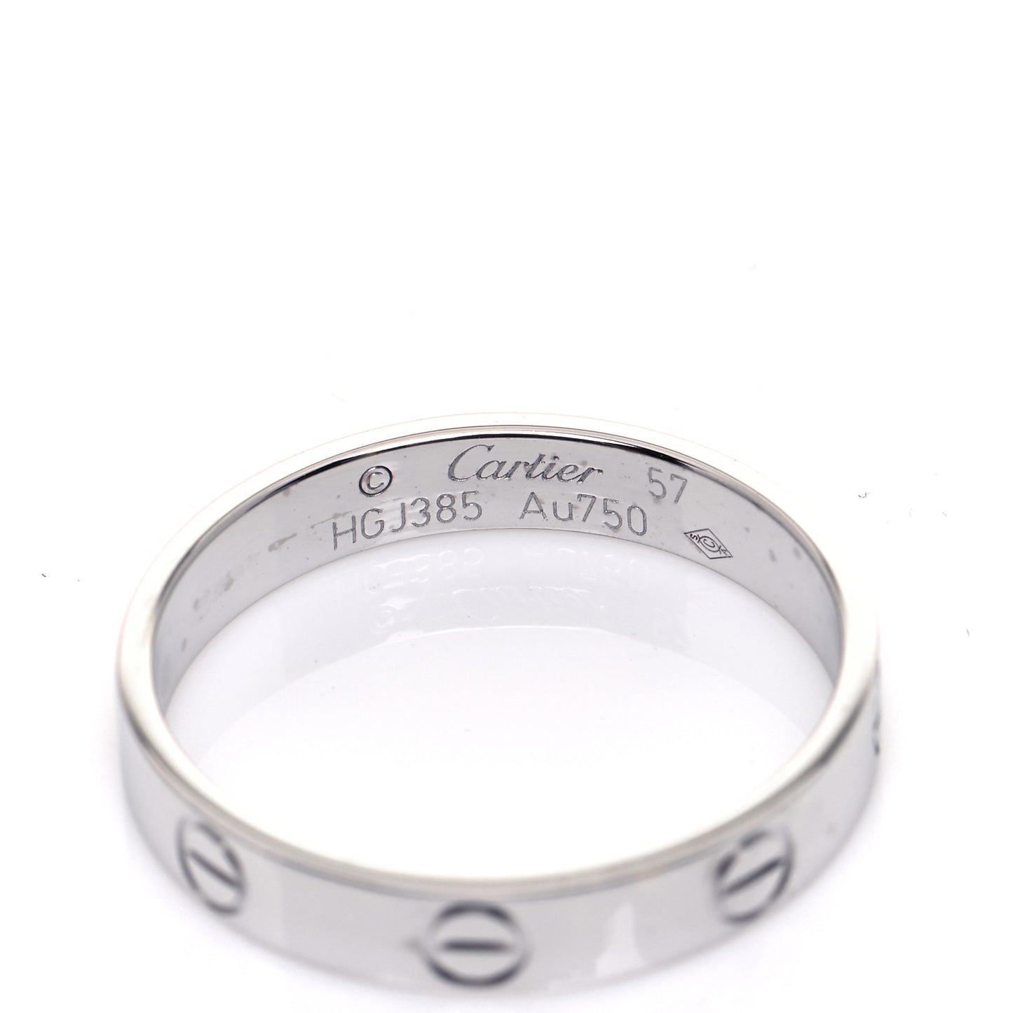 18K White Gold 3.5mm LOVE Wedding Band Ring 57 8