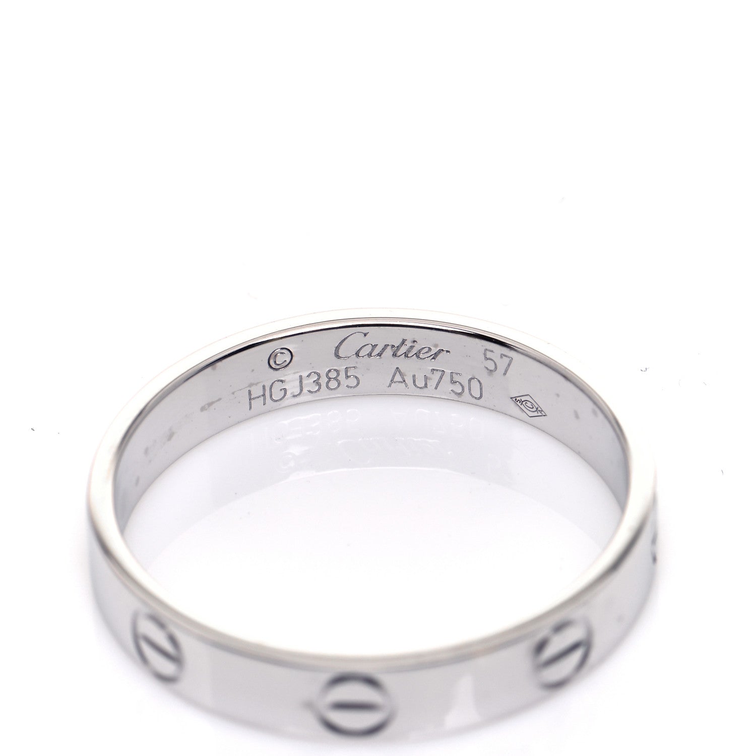 Cartier 18K White Gold 3.5mm LOVE Wedding Band Ring 57 8 5 of 6