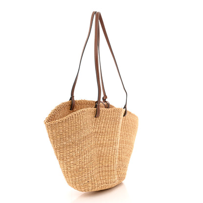 Loewe Calfskin Raffia Paulas Ibiza Small Basket Tote Bag Natural Tan 3 of 11
