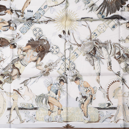 Hermes Silk Les Danses Des Indiens Scarf 90 1 of 7