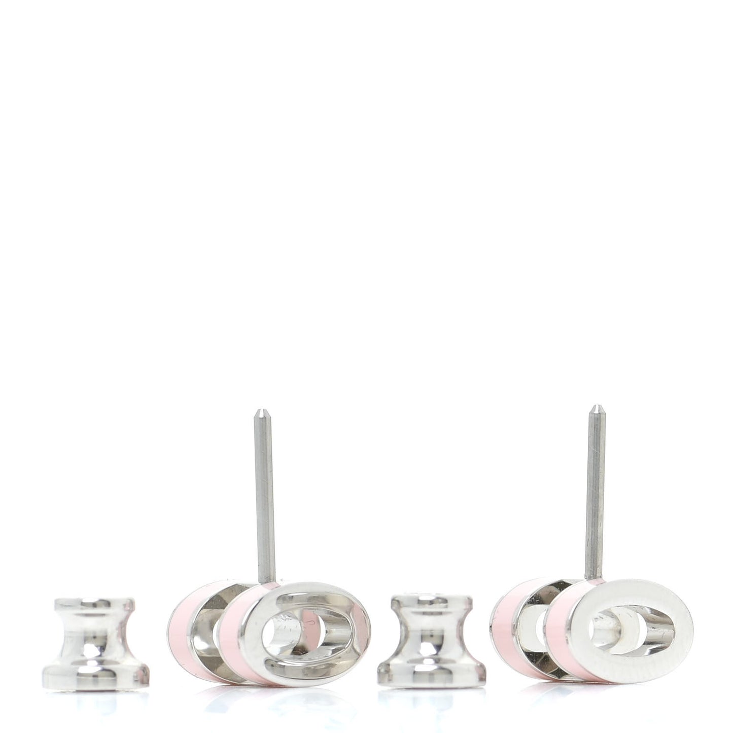 Palladium Lacquered Mini Pop H Earrings Rose Dragee