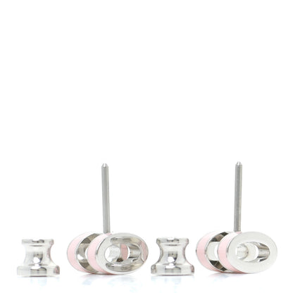 Hermes Palladium Lacquered Mini Pop H Earrings Rose Dragee 3 of 7