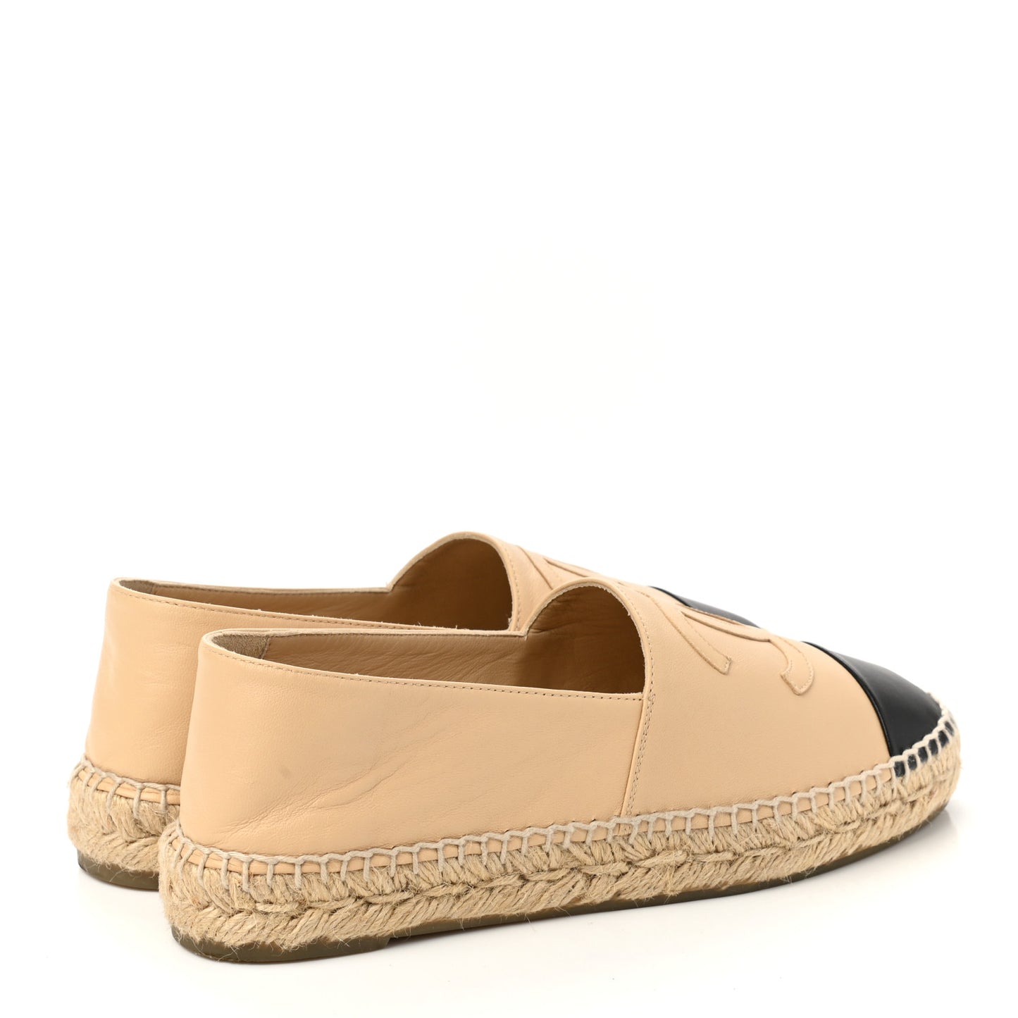 Lambskin CC Espadrilles 38 Beige Black