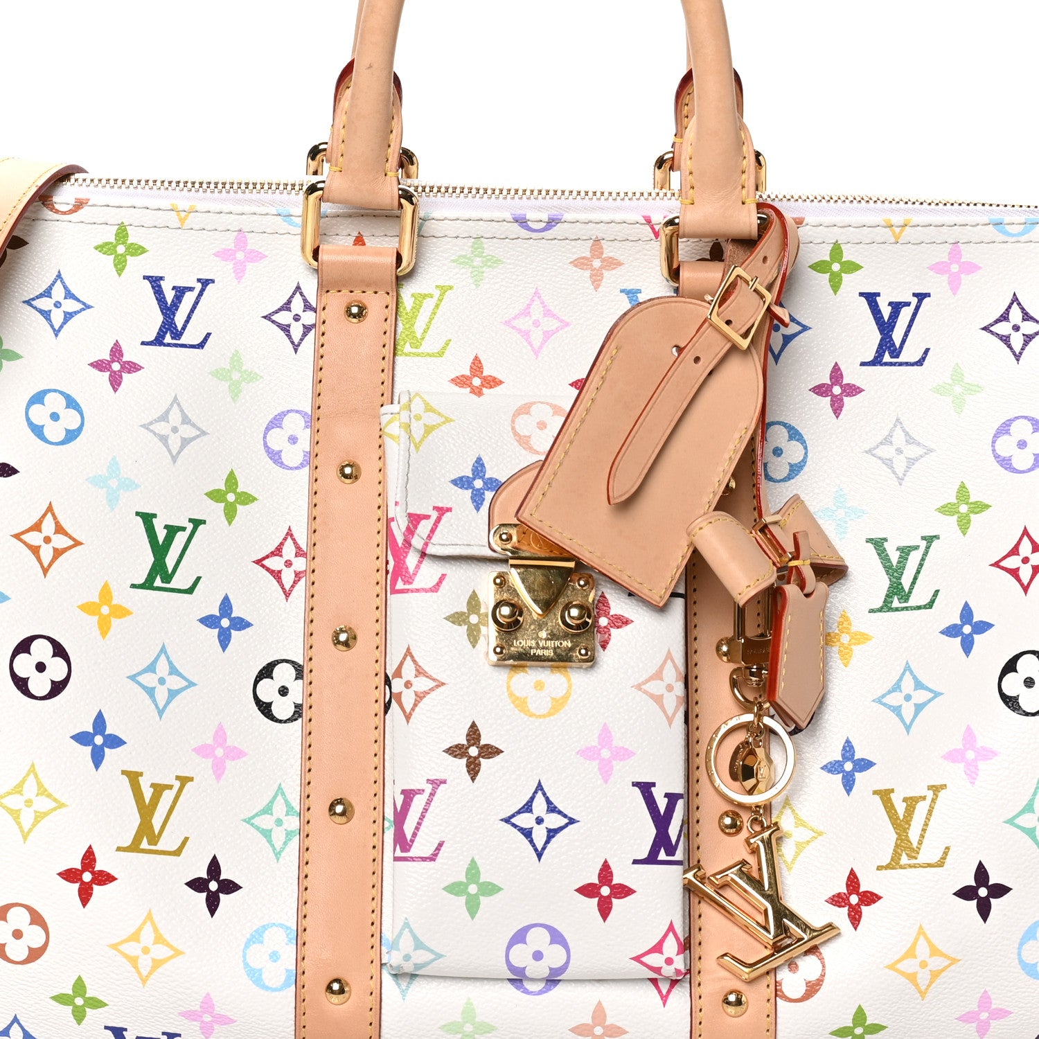 Louis Vuitton LV X TM Monogram Multicolor Keepall Bandouliere 45 White 6 of 8
