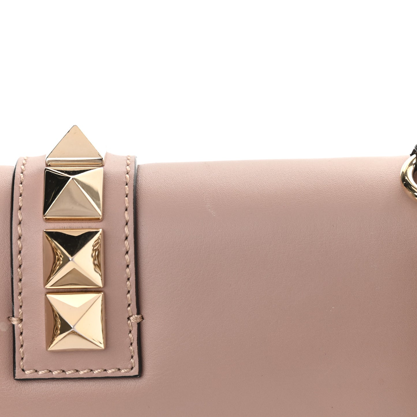 Vitello Medium Glam Lock Rockstud Flap Poudre